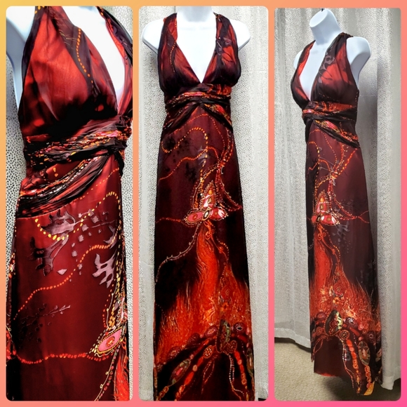 Night Way Dresses & Skirts - Night Way Firey Halter Dress